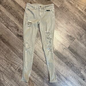 American Eagle Women’s 4 Regular Green Jegging Jeans